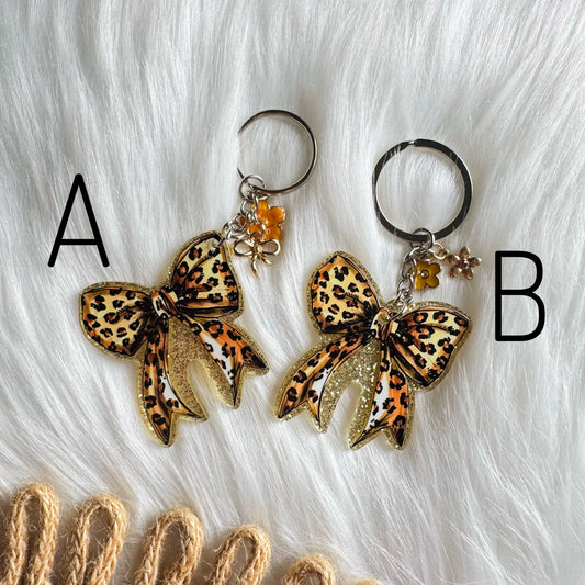 Leopard Bow Keychain