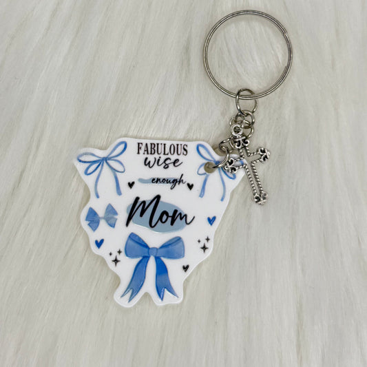 Fabulous Mom Bow Keychain