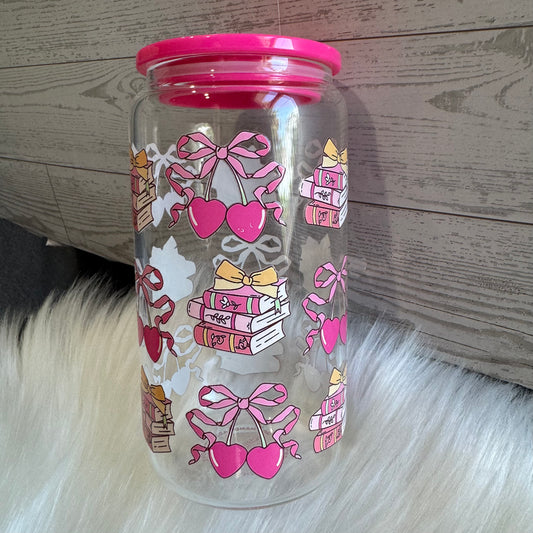 Bookish Coquette Glass Cup