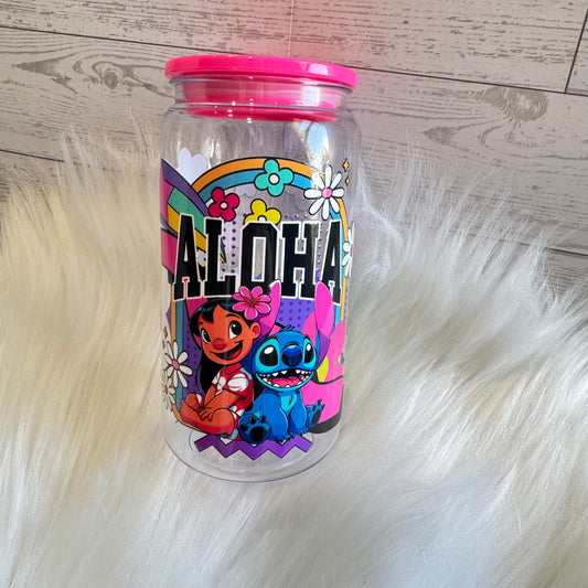 Aloha Character Floral Acrylic Cup
