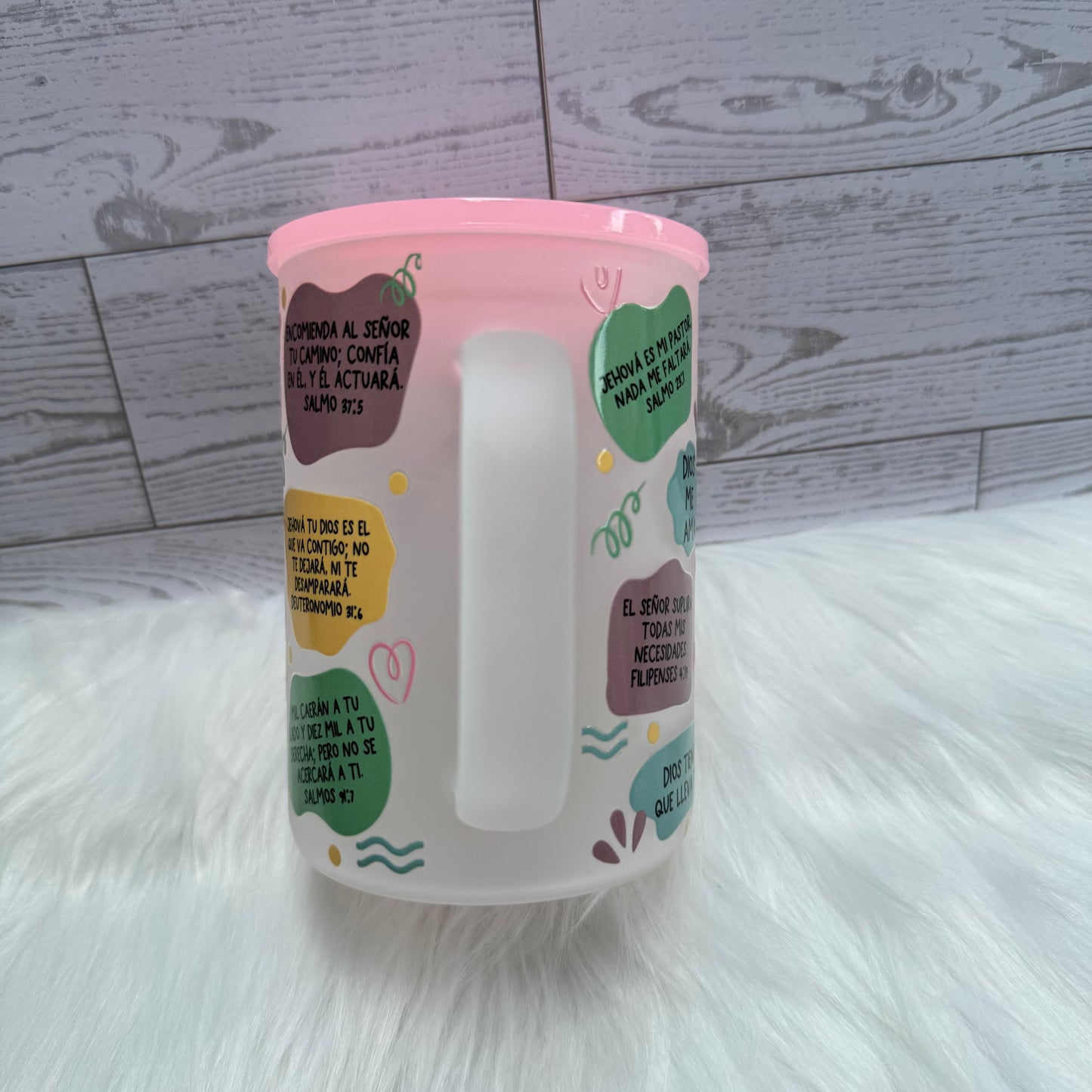 Spanish Biblical Affirmations Frosted Mug /Afirmaciones Biblicas Taza