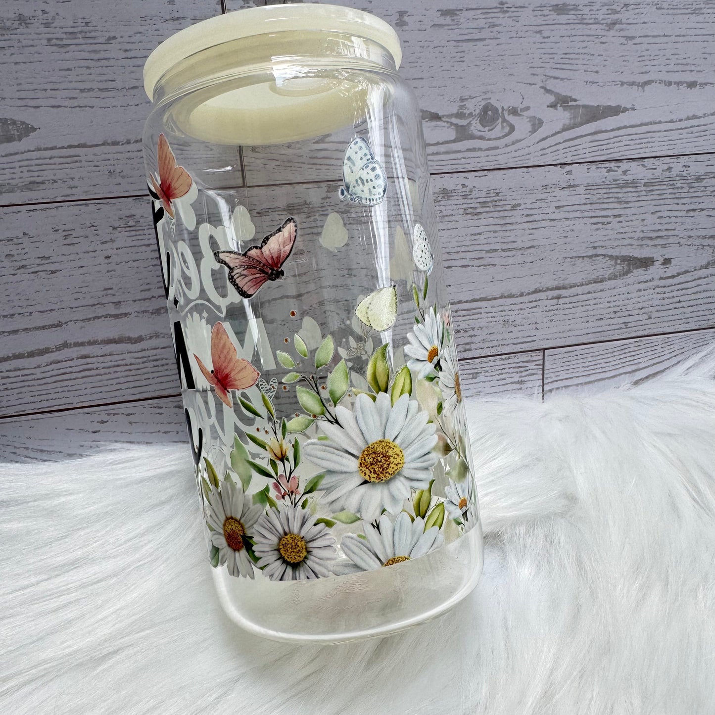 Best Mom Ever Floral Glass Cup