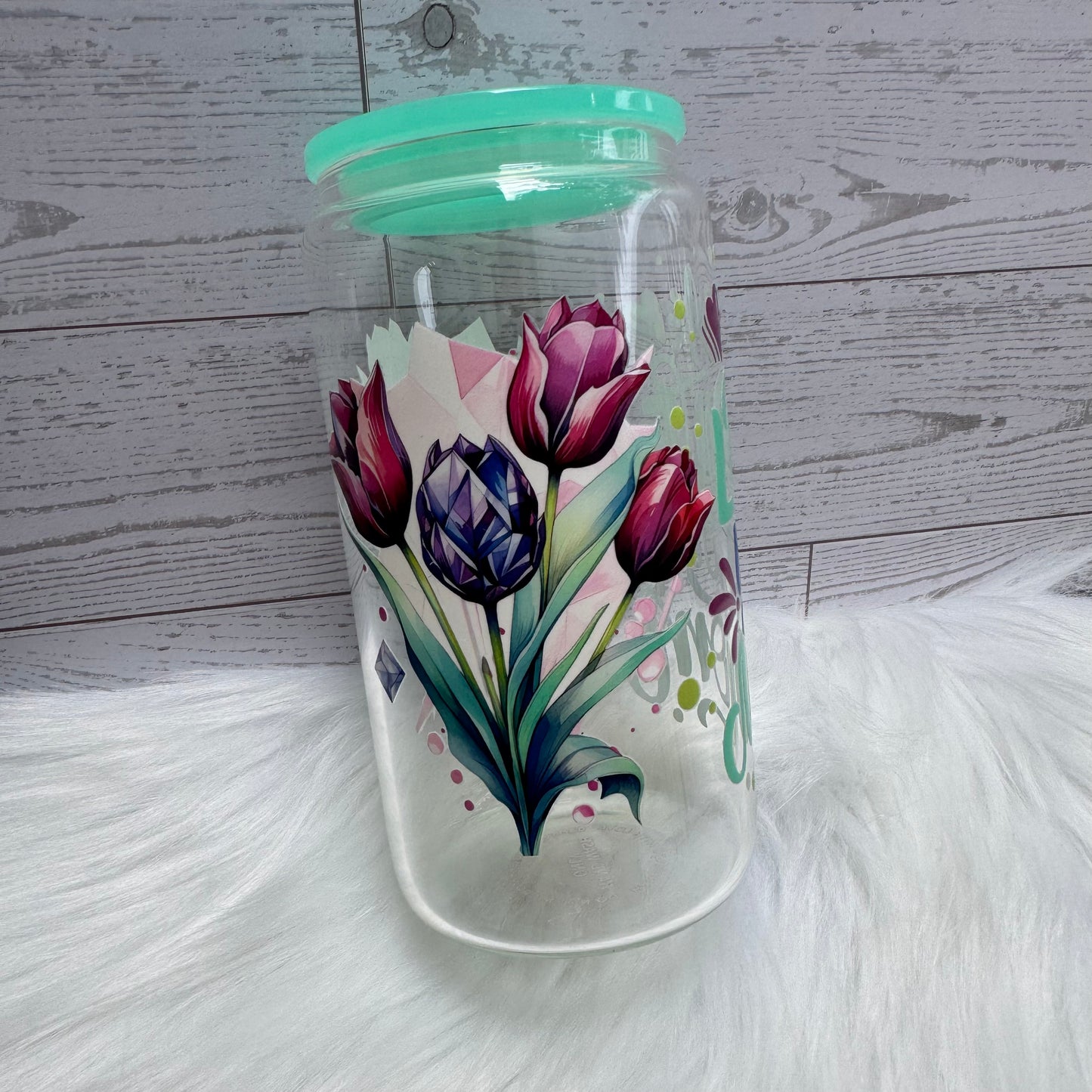 I Love You Mom Tulip Glass Cup