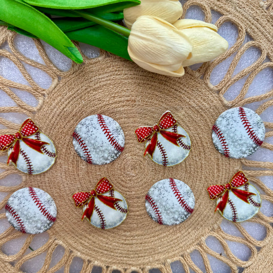 Baseball Red Bows Design