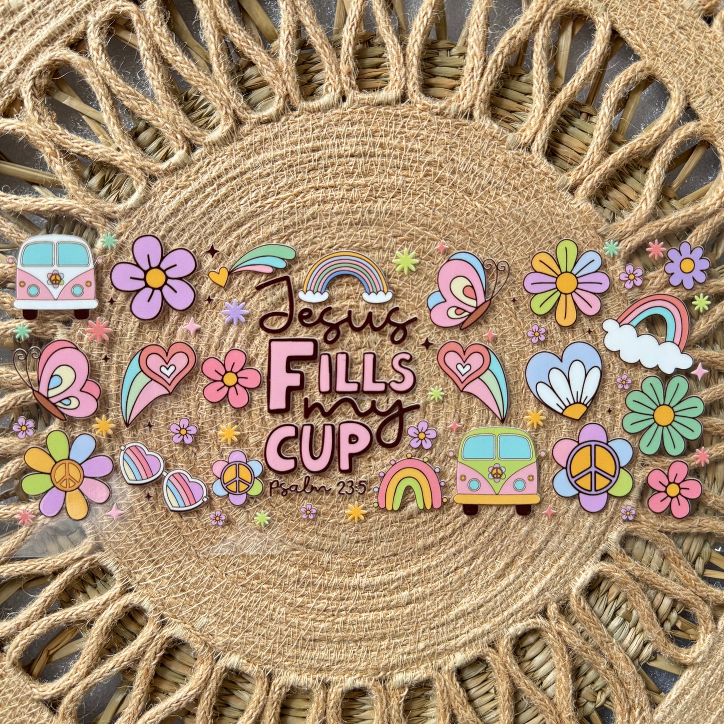 Jesus Fills My Cup Pastel Colors Faith Design
