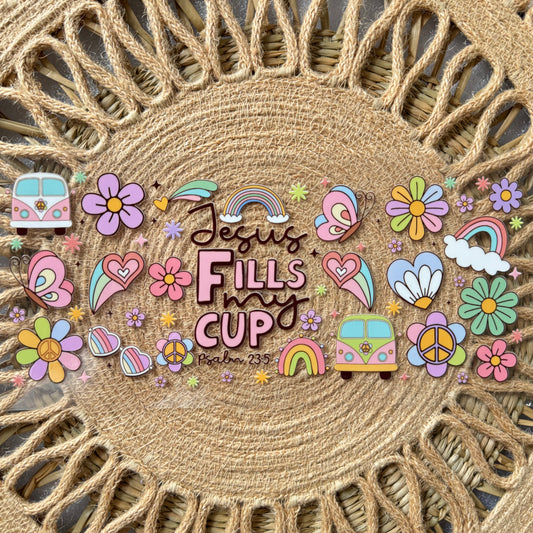 Jesus Fills My Cup Pastel Colors Faith Design