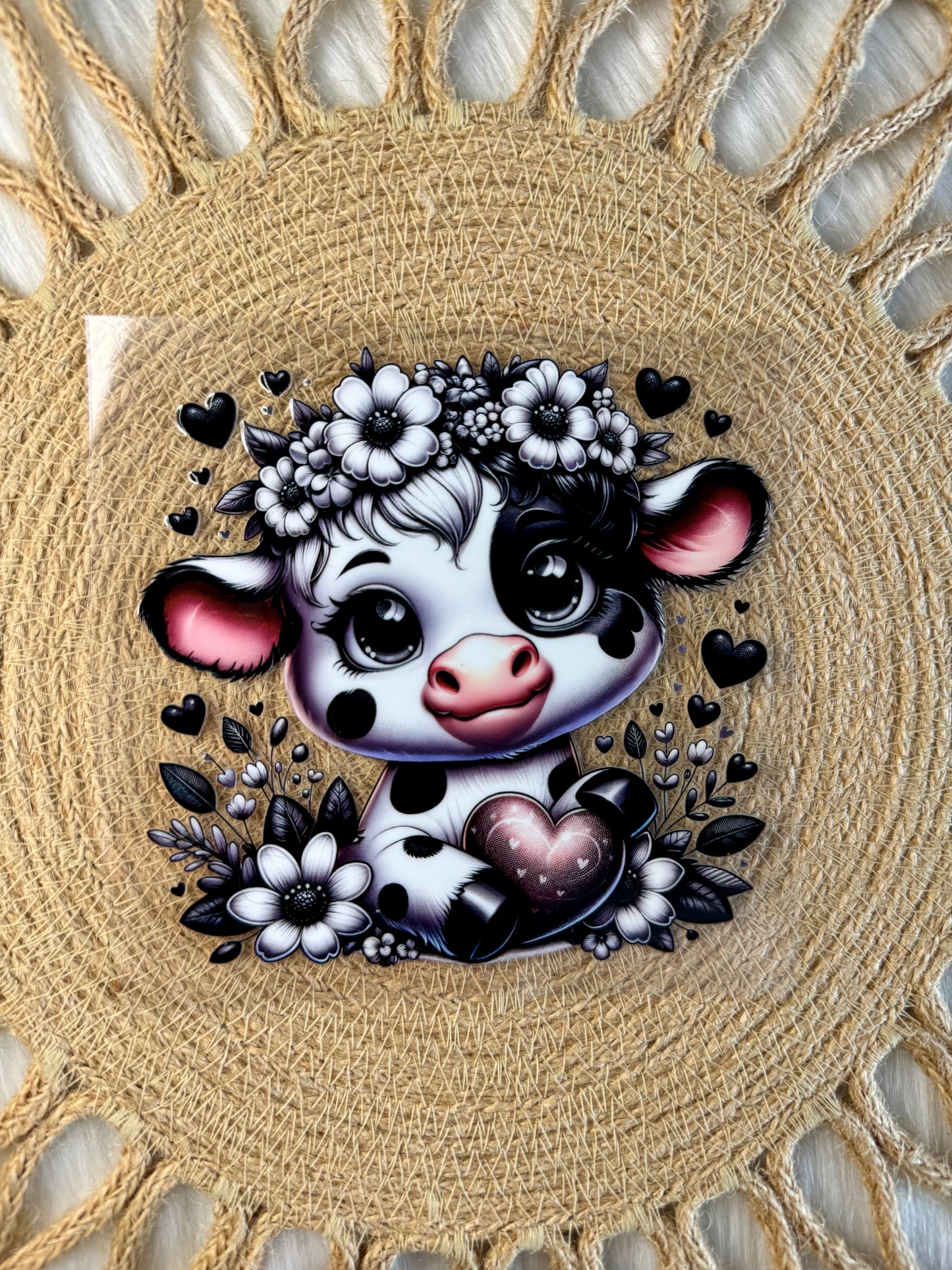 Black and White Cow Decal