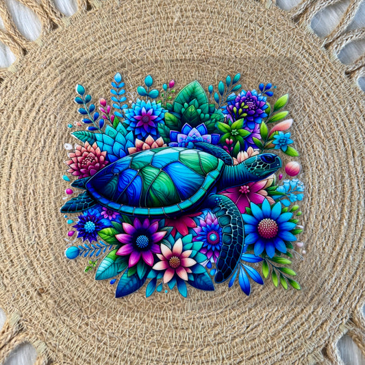 Floral Turtle Decal