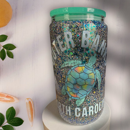 Outer Banks NC Glass Snowglobe Cup