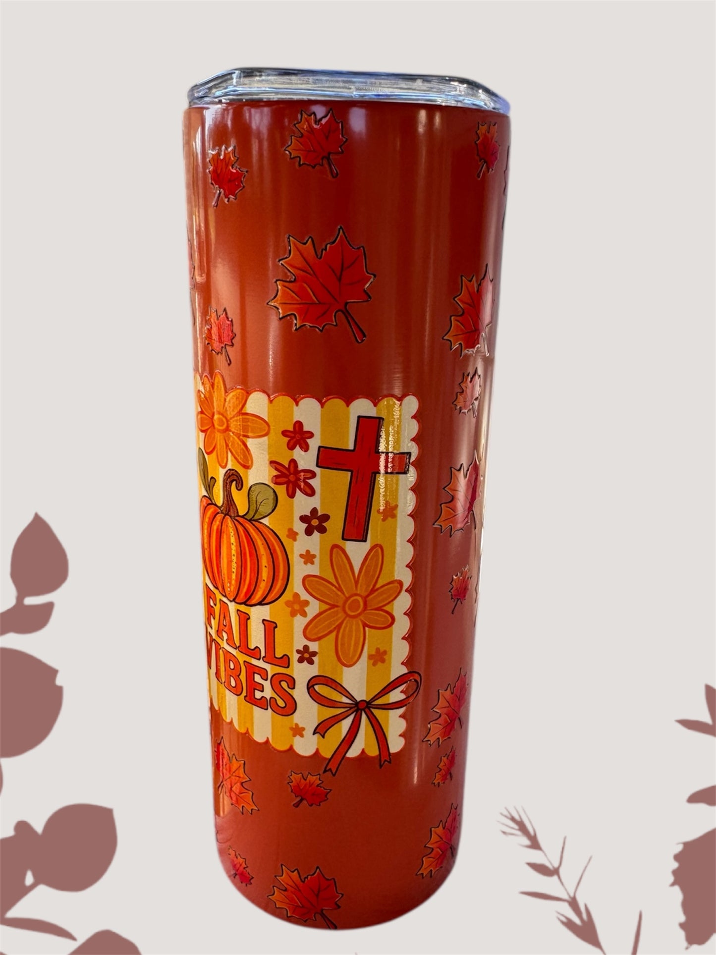 Fall Vibes Orange Tumbler