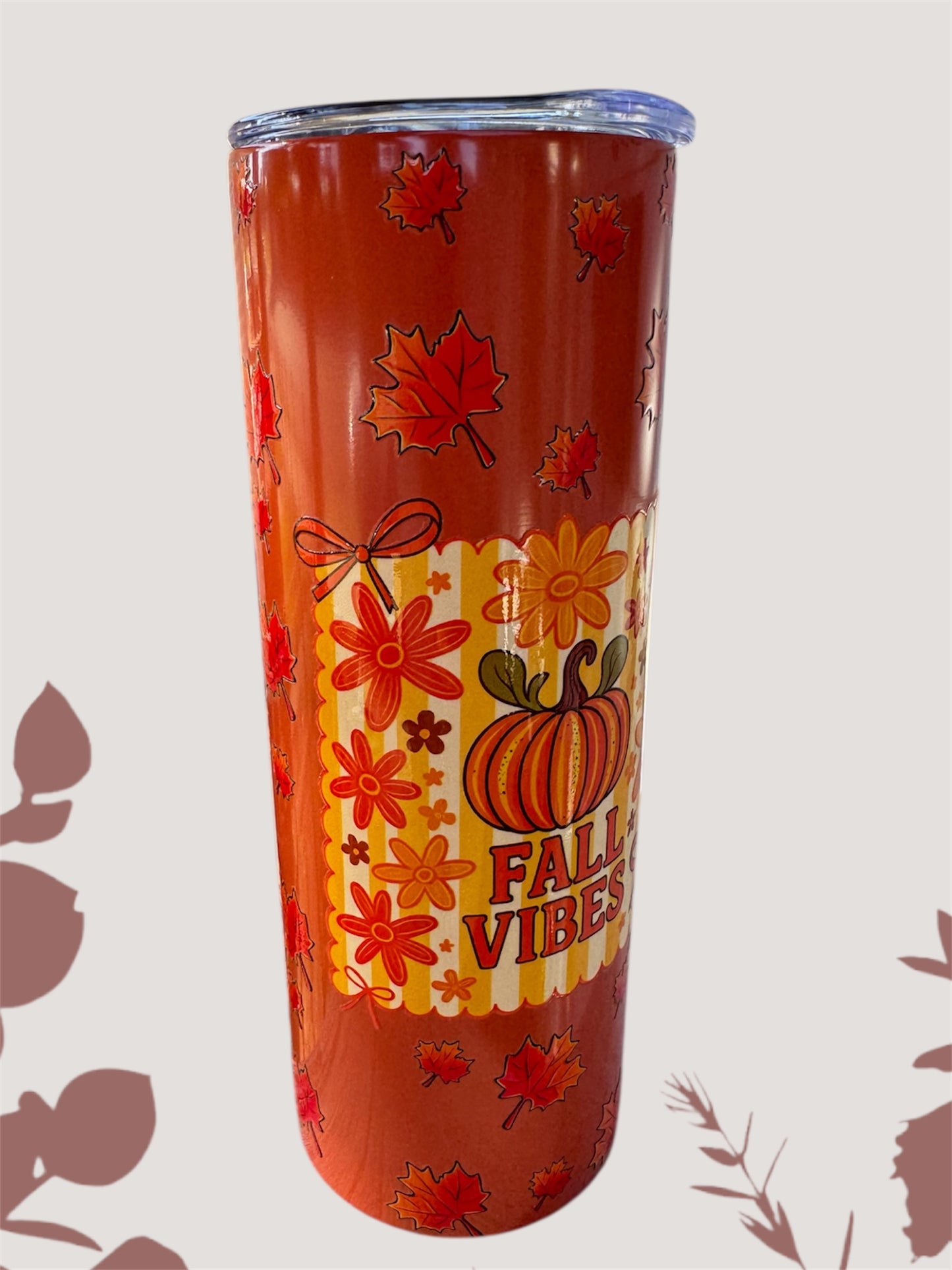 Fall Vibes Orange Tumbler