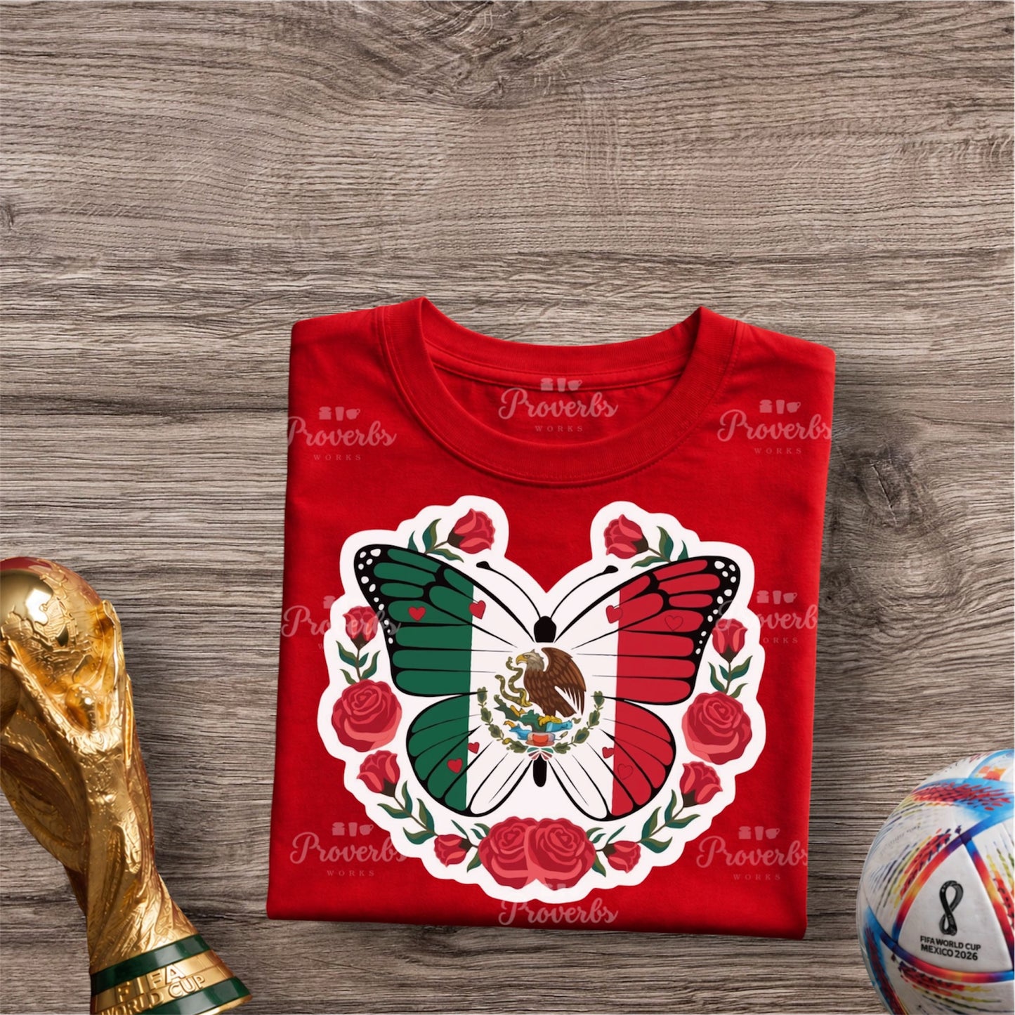 Mexico Butterfly Roses T-Shirt