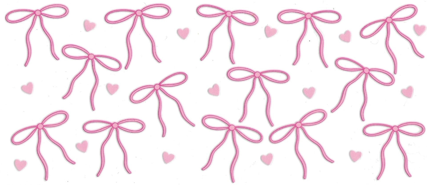 Pink Bows & Mini Hearts Design