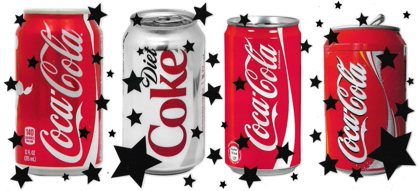 Coke Cans Black Stars Design