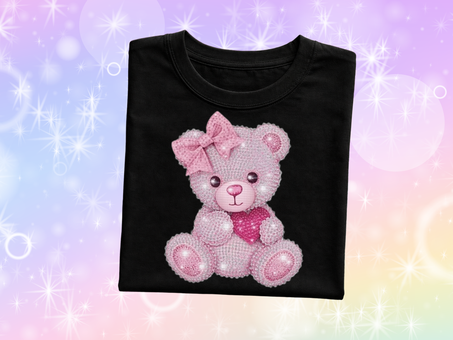 Pink Teddy Faux Rhinestone T-Shirt