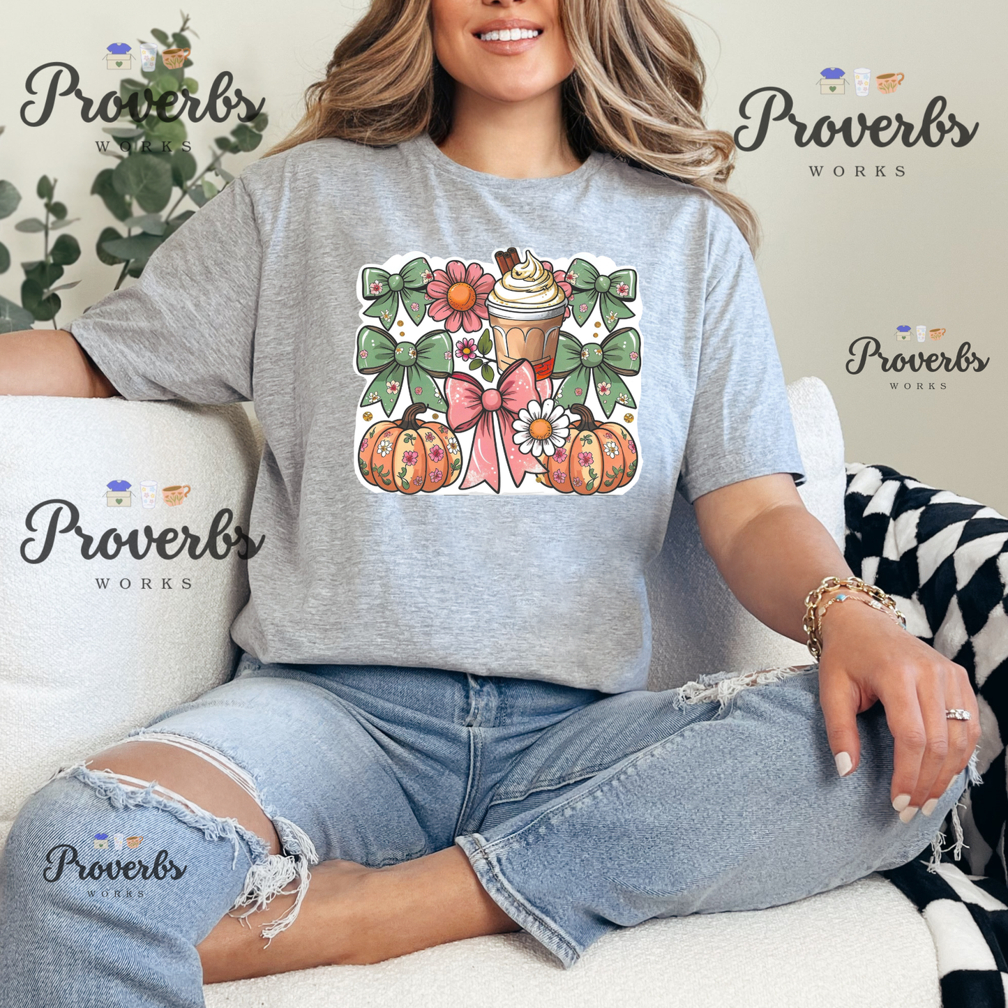 Girlie Bow Latte T-Shirt
