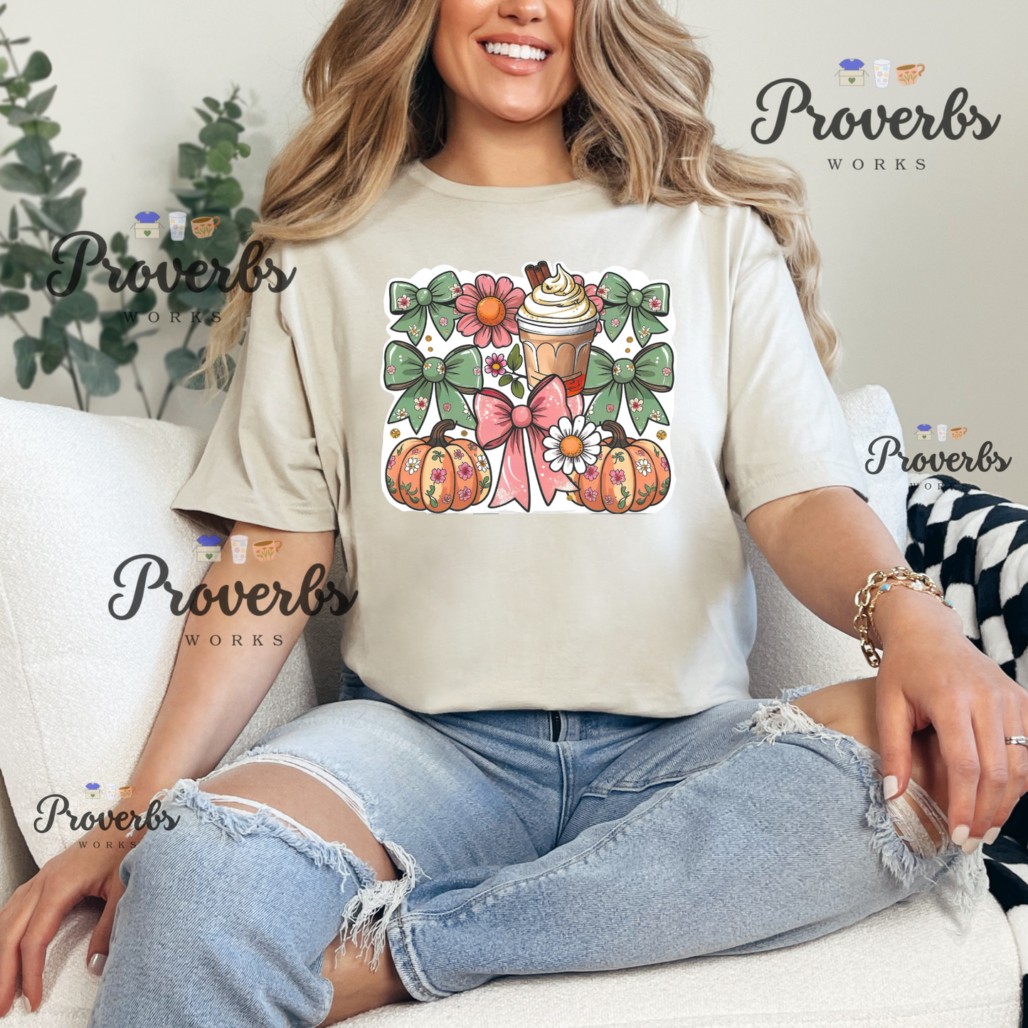 Girlie Bow Latte T-Shirt