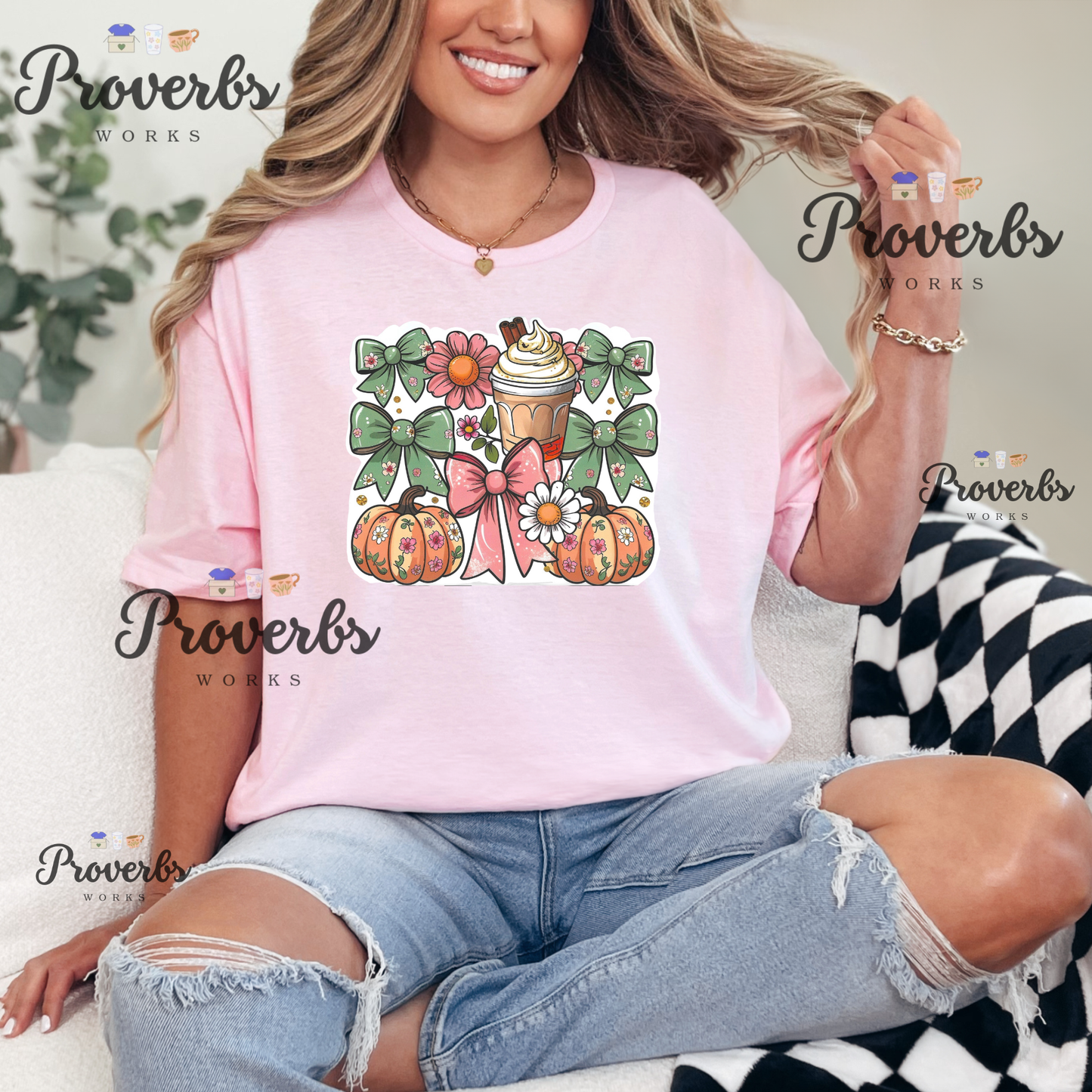 Girlie Bow Latte T-Shirt