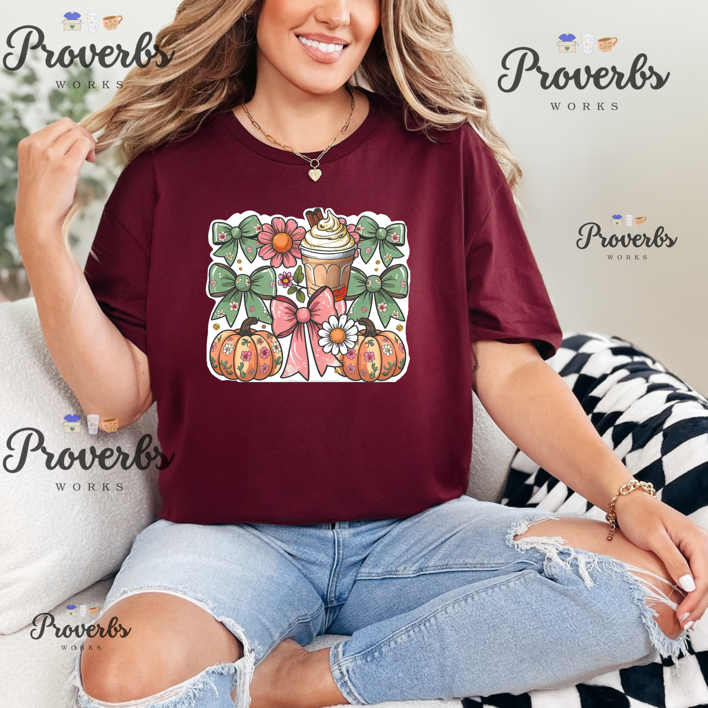 Girlie Bow Latte T-Shirt