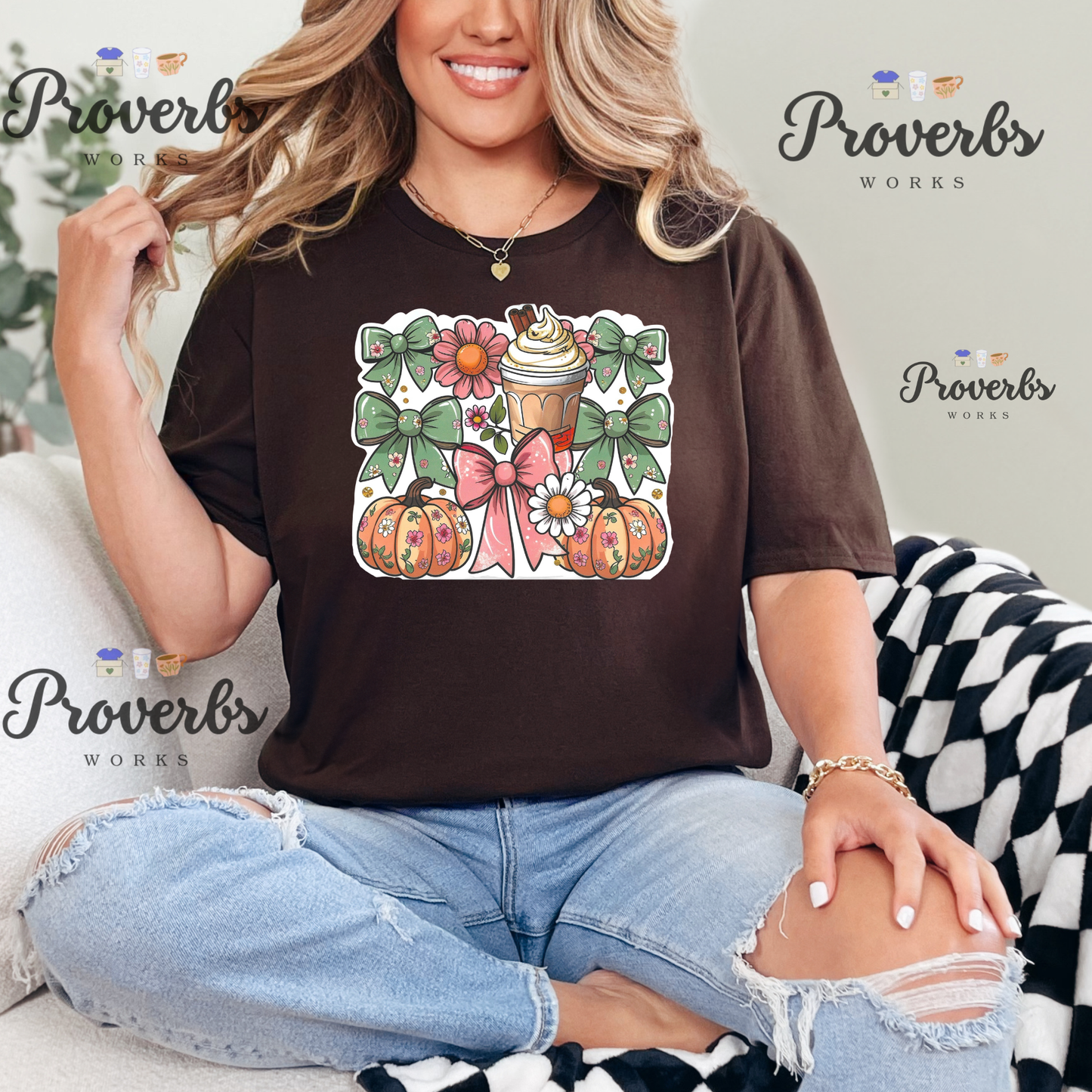 Girlie Bow Latte T-Shirt