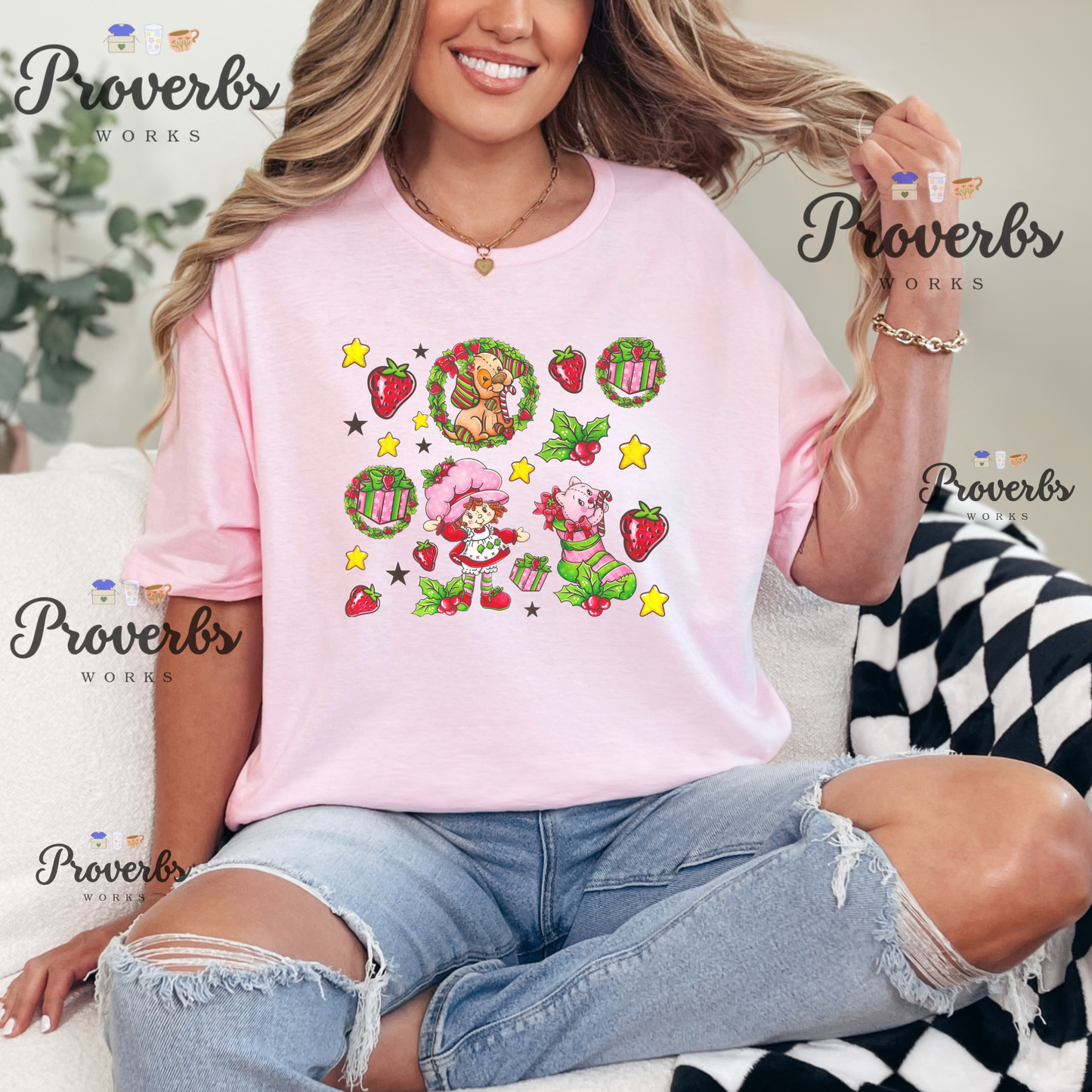 Christmas Strawberry Girl T-Shirt