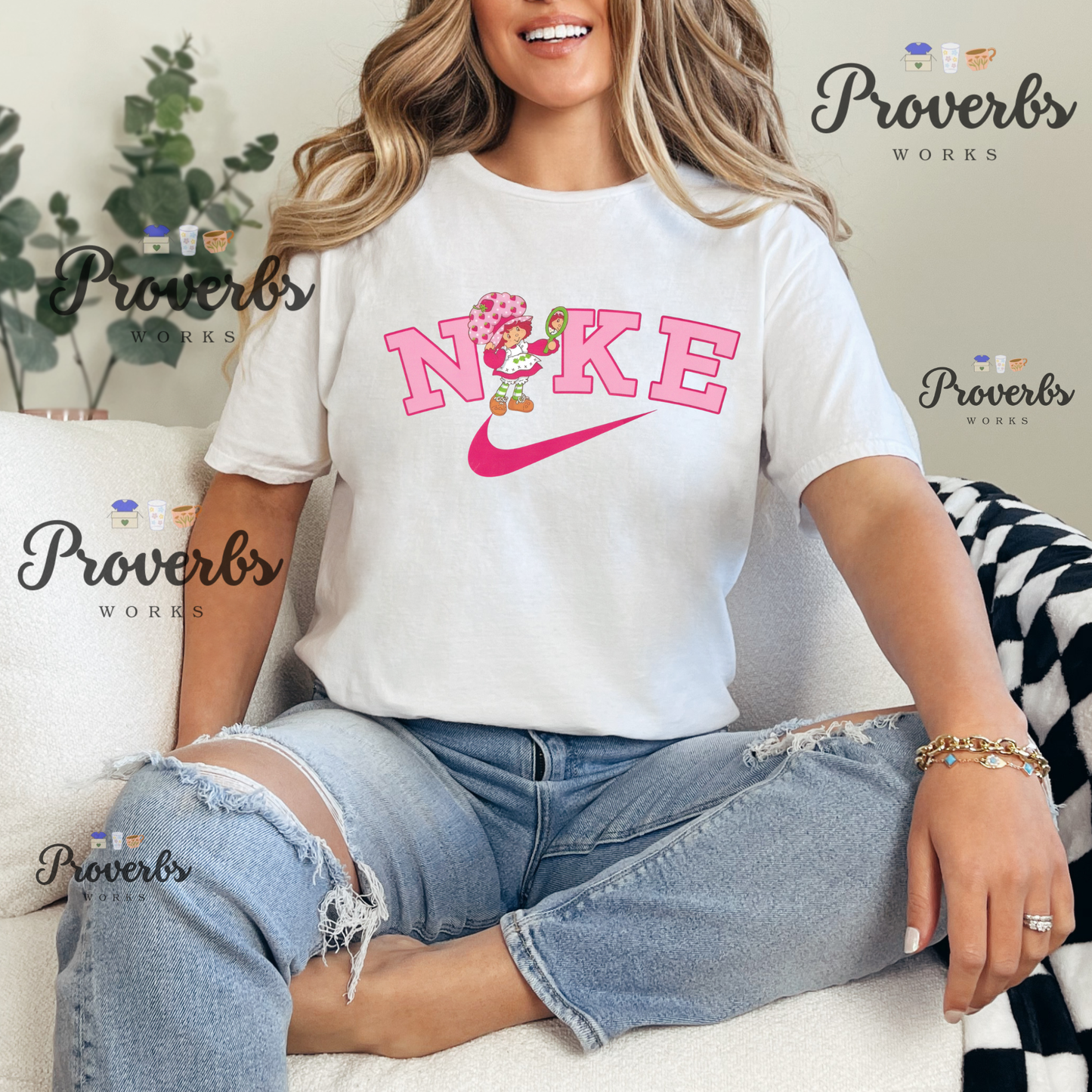 Pink Strawberry Girl Mashup T-Shirt