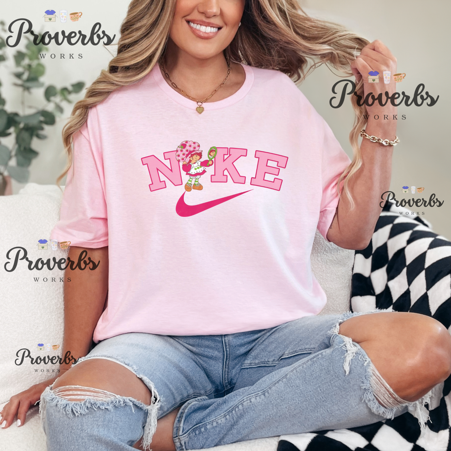 Pink Strawberry Girl Mashup T-Shirt