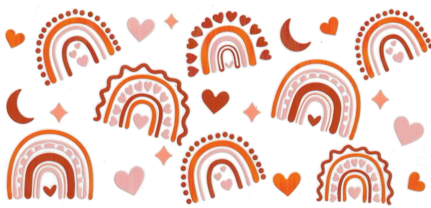 Boho Hearts Rainbow Design