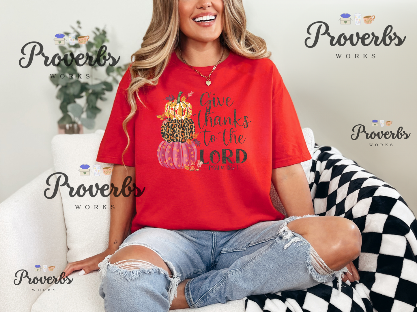 Give Thanks Psalm 136 T-Shirt