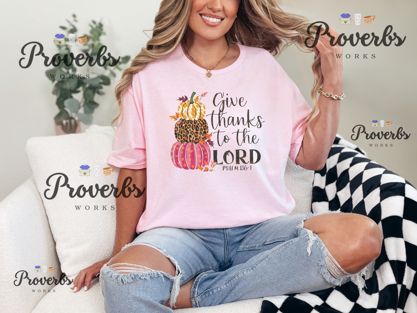 Give Thanks Psalm 136 T-Shirt