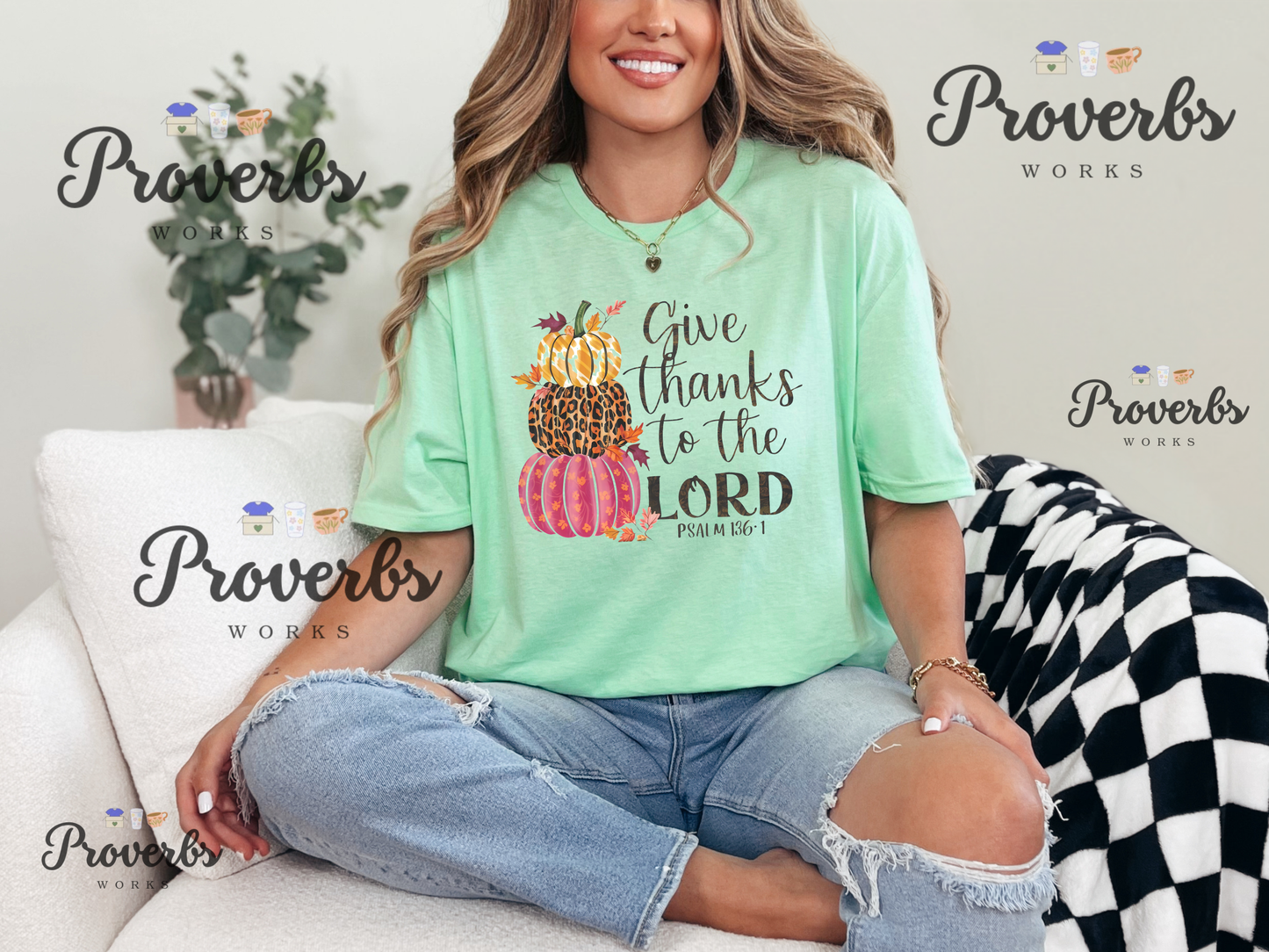 Give Thanks Psalm 136 T-Shirt